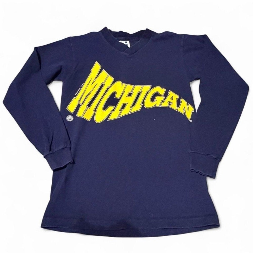 Vintage 1995 Michigan Wolverines Shirt Youth S Made USA Lexington Long Sleeve